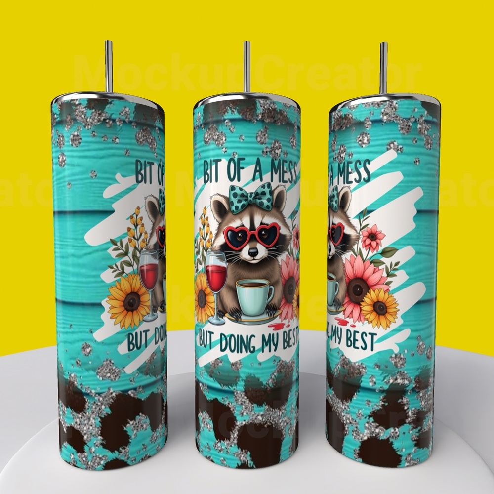 20oz BUT IF A MESS, BUT DOING MY BEST STAINLESS STEEL SUBLIMATED TUMBLER